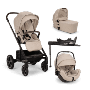 Nuna Mixxâ„¢ Next + Mixxâ„¢ Next Carry Cot + Arraâ„¢ Flex + Base Curv Travel System- Caviar (copy)