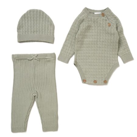 Sage Green True Knit 3 Piece Outfit