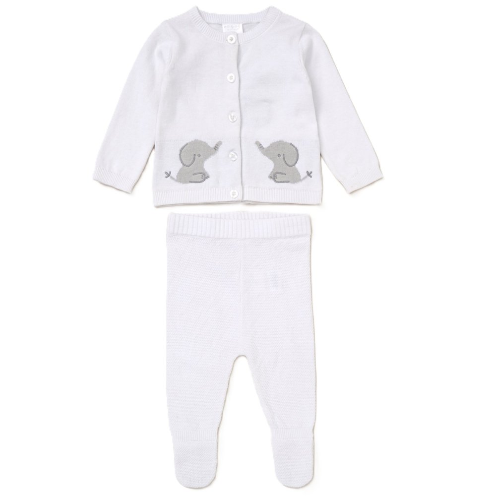 Baby Unisex Elephant Knitted 2 Piece Outfit Baby Unisex Elephant Knitted 2 Piece Outfit