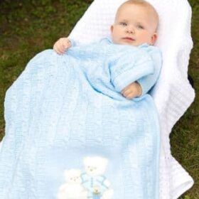 Dandelion 3 Bears Baby Shawl- White (copy)