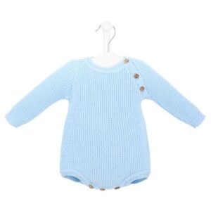 Dandelion Long Sleeve Knitted Romper- Blue