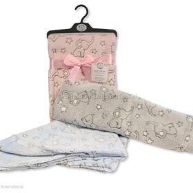 Baby Pink Elephant Jacquard Blanket
