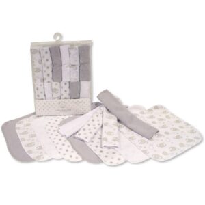 Baby Wash Cloths 12-pack - Grey