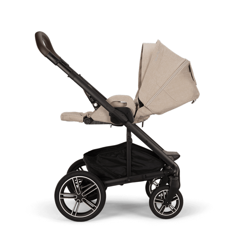 Nuna Mixx™ Next + Mixx™ Next Carry Cot + Arra™ Flex + Base Curv Travel System- Biscotti