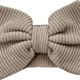 Waffle Knit Baby Bow Headbands 0-6m- Taupe