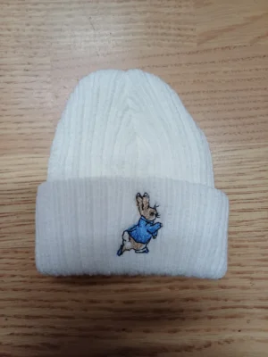 Rabbit Beanie Hat- White/pink- 6-12m (copy)