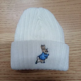 Newborn Rabbit Beanie Hat- White/pink (copy)