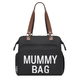 Kono Large Nappy Changing Tote Bag, Insulated Pockets & Waterproof Zip Pocket – Black