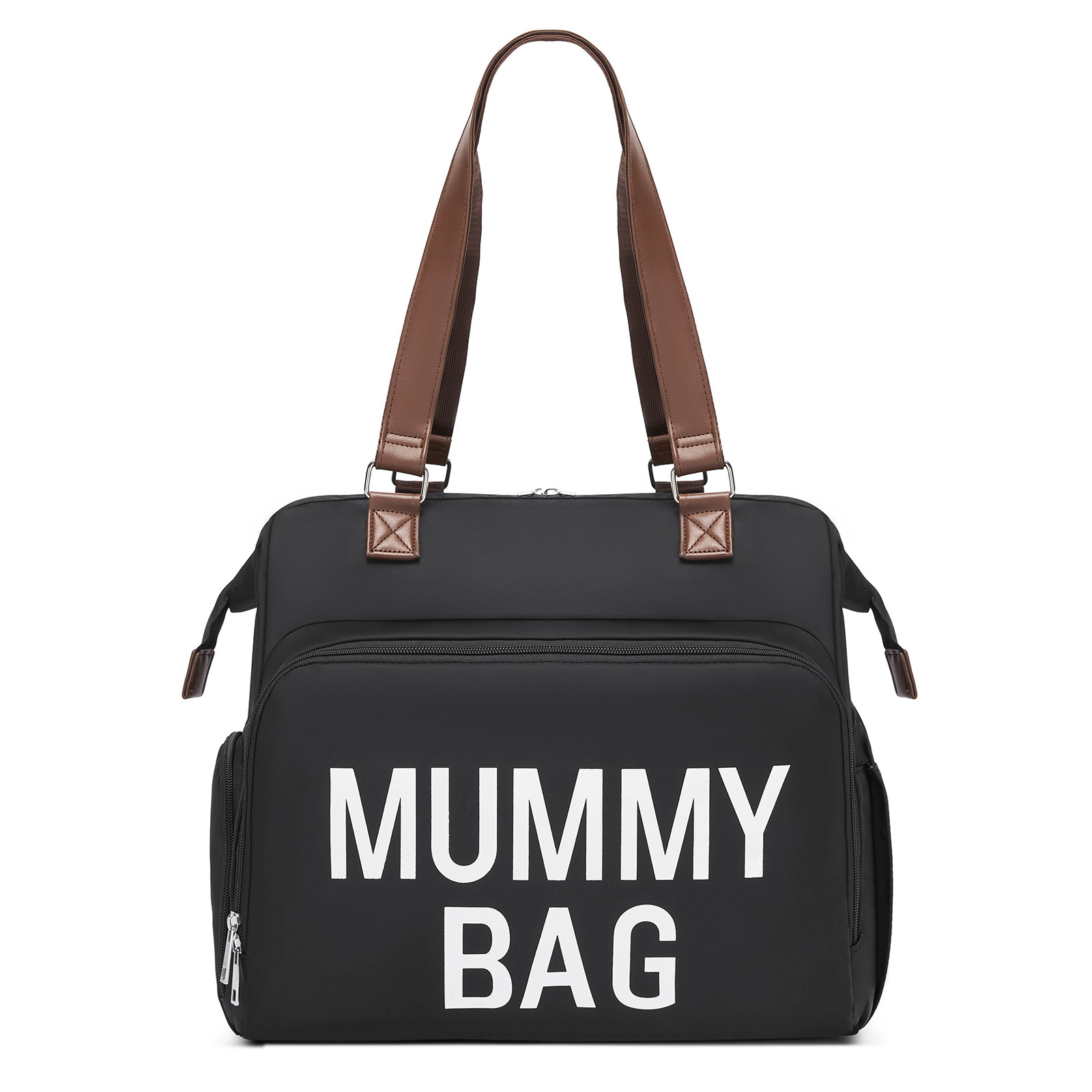 Kono Large Nappy Changing Tote Bag, Insulated Pockets & Waterproof Zip Pocket - Black Kono Large Nappy Changing Tote Bag, Insulated Pockets & Waterproof Zip Pocket - Black