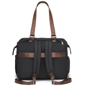 Kono Large Nappy Changing Tote Bag, Insulated Pockets & Waterproof Zip Pocket – Black