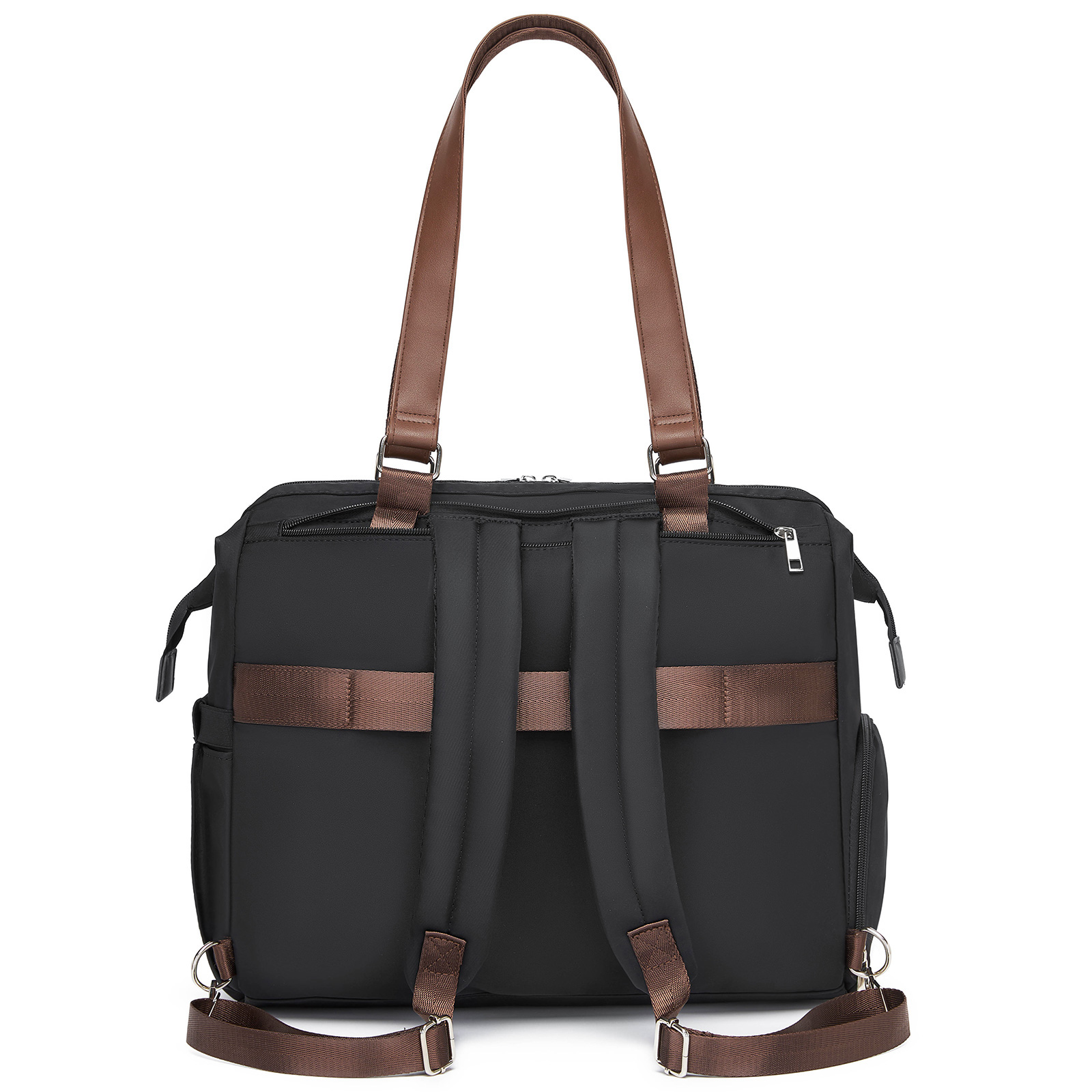 Kono Large Nappy Changing Tote Bag, Insulated Pockets & Waterproof Zip Pocket - Black Kono Large Nappy Changing Tote Bag, Insulated Pockets & Waterproof Zip Pocket - Black