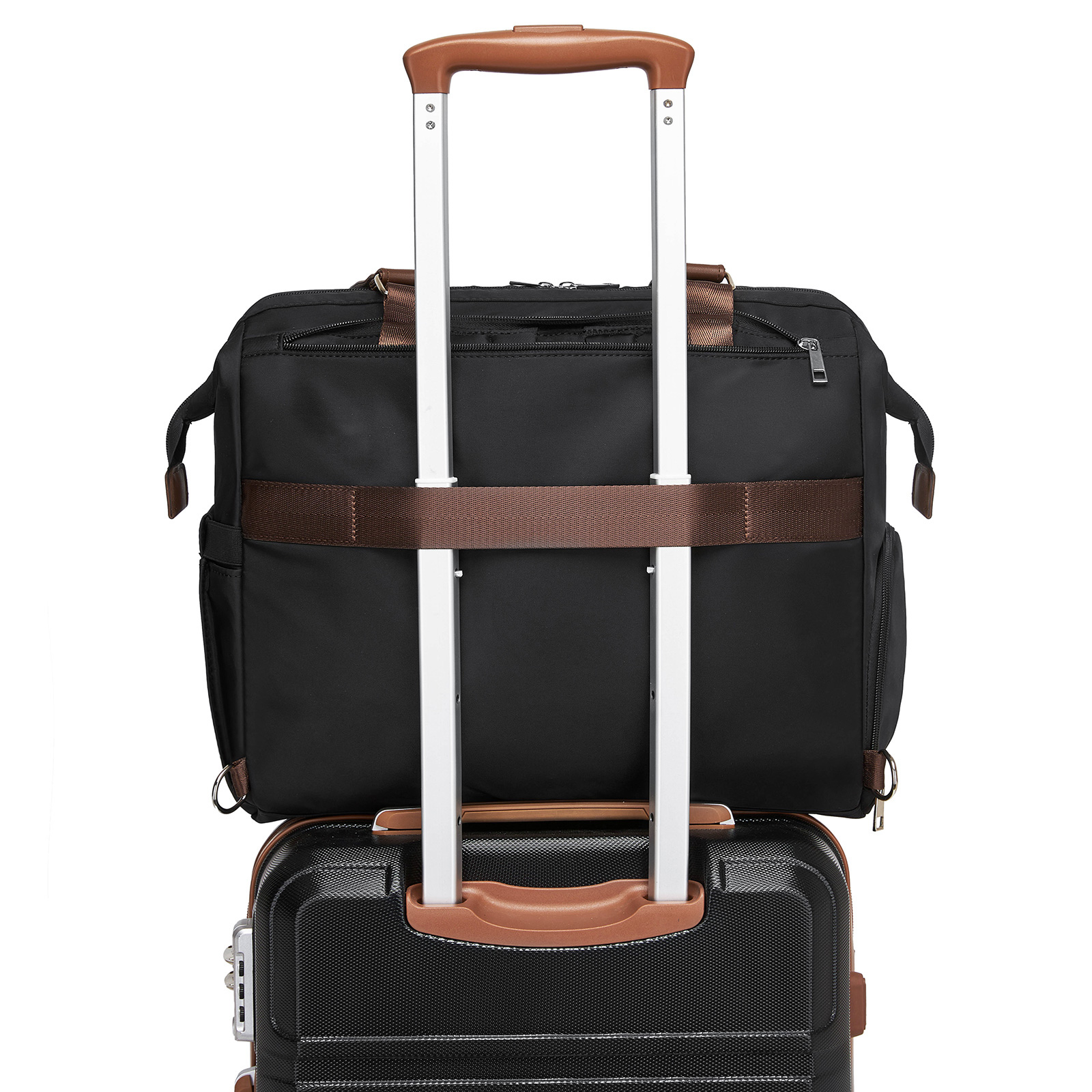 Kono Large Nappy Changing Tote Bag, Insulated Pockets & Waterproof Zip Pocket - Black Kono Large Nappy Changing Tote Bag, Insulated Pockets & Waterproof Zip Pocket - Black