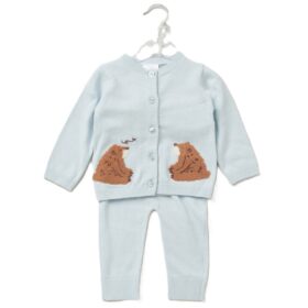 Baby Boys Knitted 2 Piece Outfit- Bear