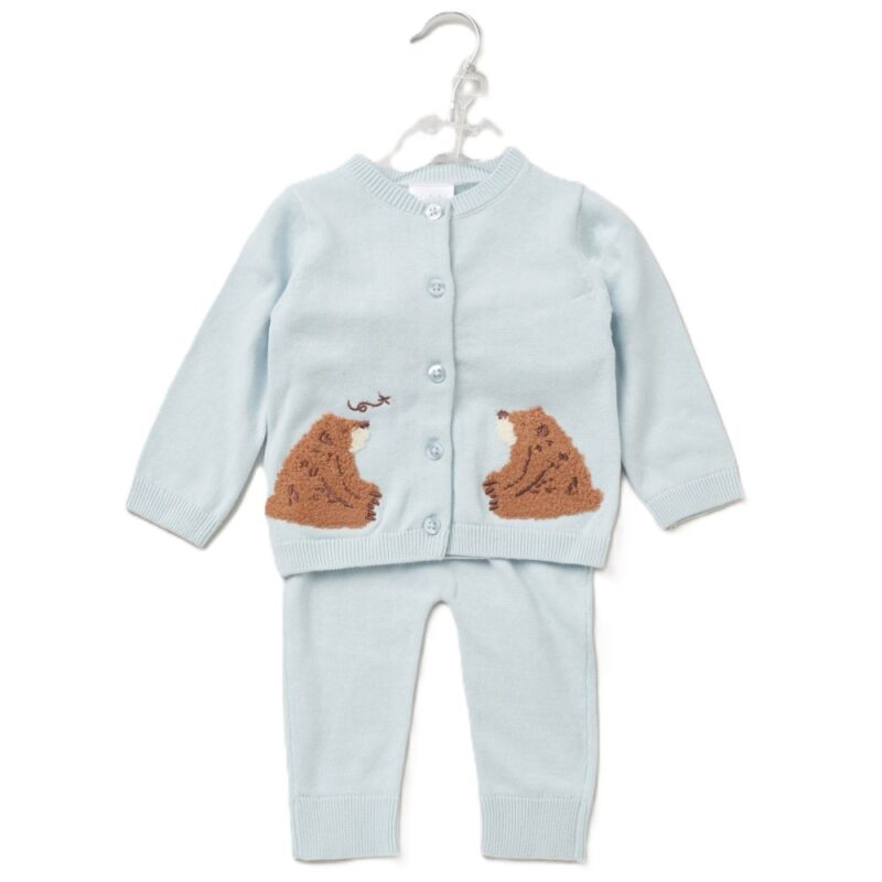 Baby Boys Knitted 2 Piece Outfit- Bear