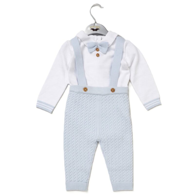 Baby Boys Knitted Bow Tie Bodysuit & Trousers With Braces (copy)