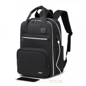 Kono Classic Multi Functional Changing Backpack With Usb Charging Interface - Black