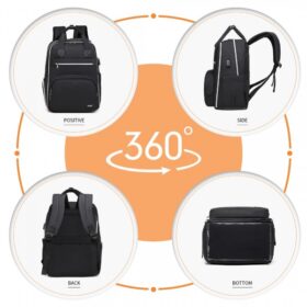 Kono Classic Multi Functional Changing Backpack With Usb Charging Interface – Black