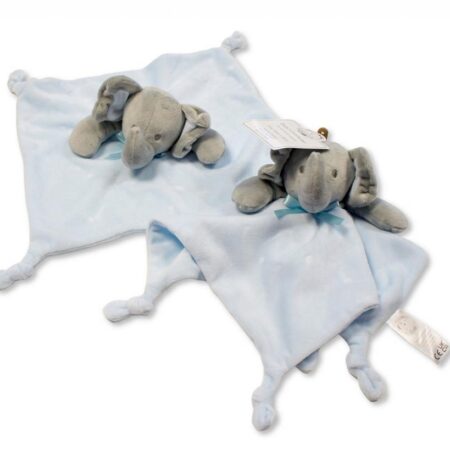 Elephant Baby Comforter - Blue/grey