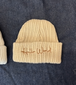 Taupe Newborn Hello World Hat