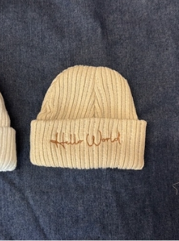 Taupe Newborn Hello World Hat