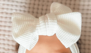Waffle Knit Baby Bow Headbands 0-6m