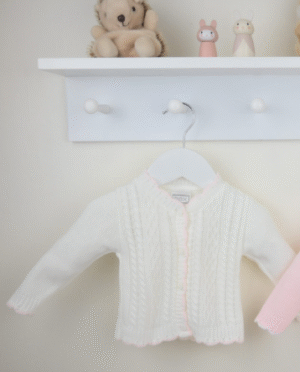 Pex Lydia Cardigan White/pink