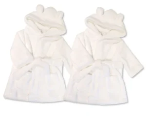 Supersoft Baby Dressing Gown/ Robe -white