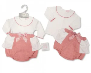 Knitted Baby Girls Short Romper With Bows And Lace (copy)