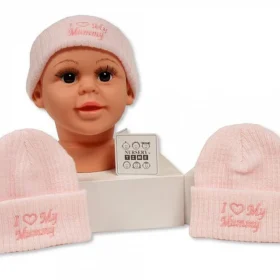 Baby Girls Knitted Hat - I Love Mummy (0-3 Months)