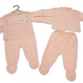 Knitted Baby Girls 2 Pcs Pram Set