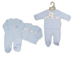 Baby Boys Velour 2 Pcs Set With Smocking - Prince