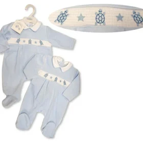 Baby Velour All In One With Smocking - Hug Me (copy)
