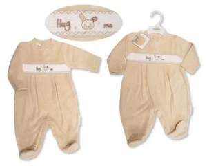 Baby Boys Velour 2 Pcs Set With Smocking - Prince (copy)