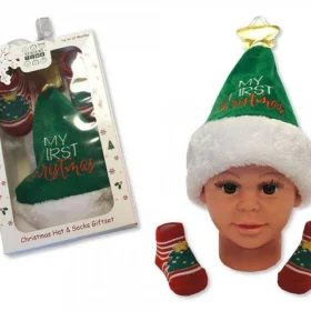 Baby Hat And Socks Gift Set – My First Christmas