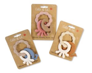 Baby Silicone Teether Toy – Set Of 3