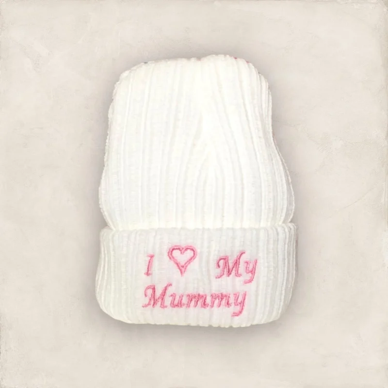 I Love Mummy Winter Beanie Hat- Nb-3m (copy)