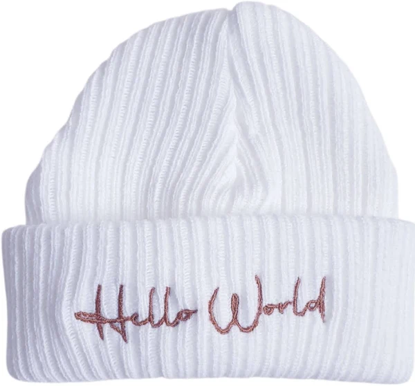 White Newborn Hello World Hat White Newborn Hello World Hat