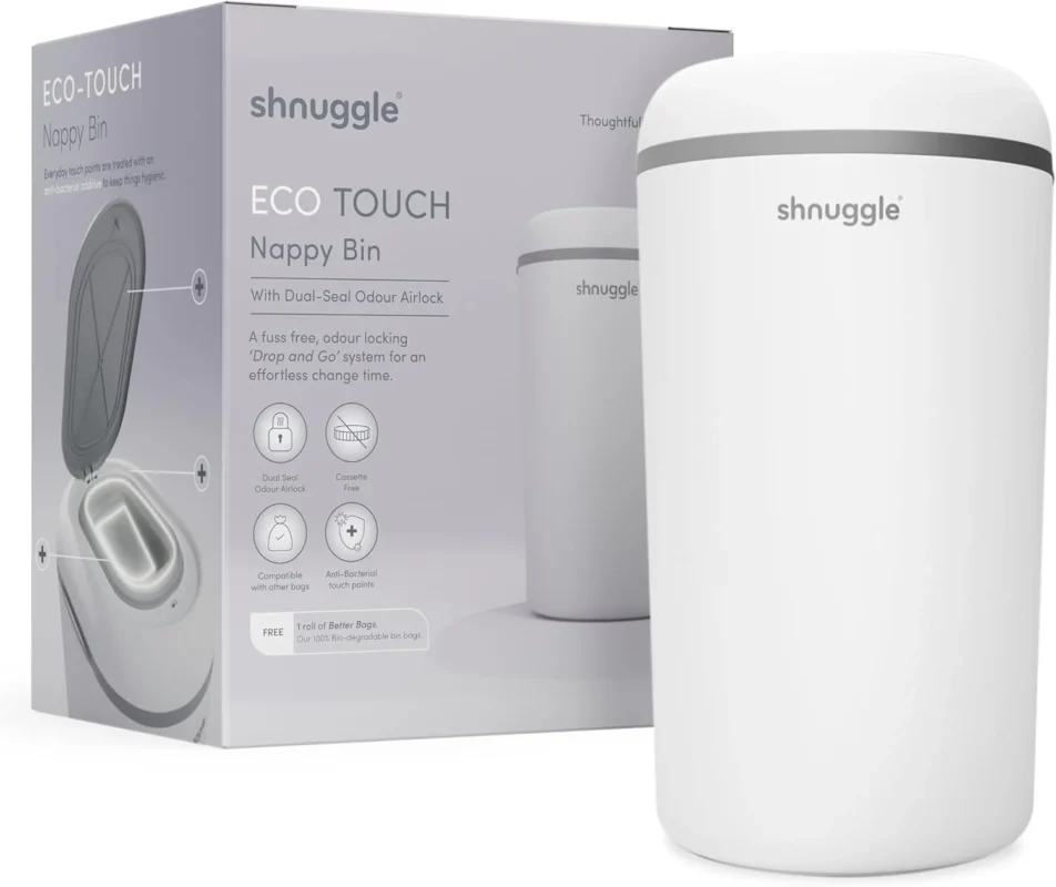 Shnuggle Eco-touch Nappy Bin | Odour-locking & Eco-friendly