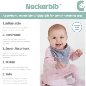 Cheeky Chompers Neckerbib Dribble Bib Set – Leopard & Rainbow