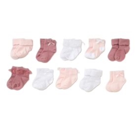 Baby Girls 10 Pack Ribbed Socks (0-12 Months)