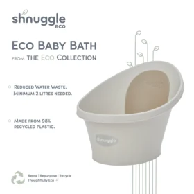 Shnuggle Eco Baby Bath | Recycled Materials | Built In Newborn Support And Soft Backrest