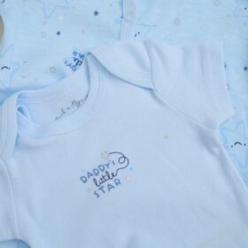 Baby Boys “daddy’s Little Star” 6 Piece Mesh Bag Gift Set (