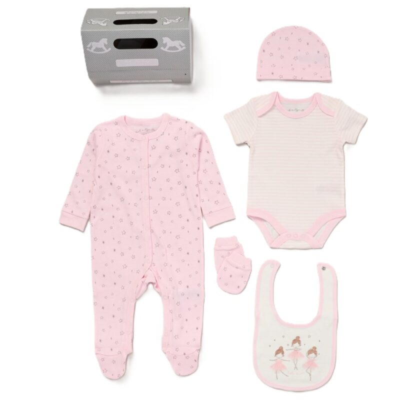 Baby Girls Little Dancer 6 Piece Mesh Bag Gift Set