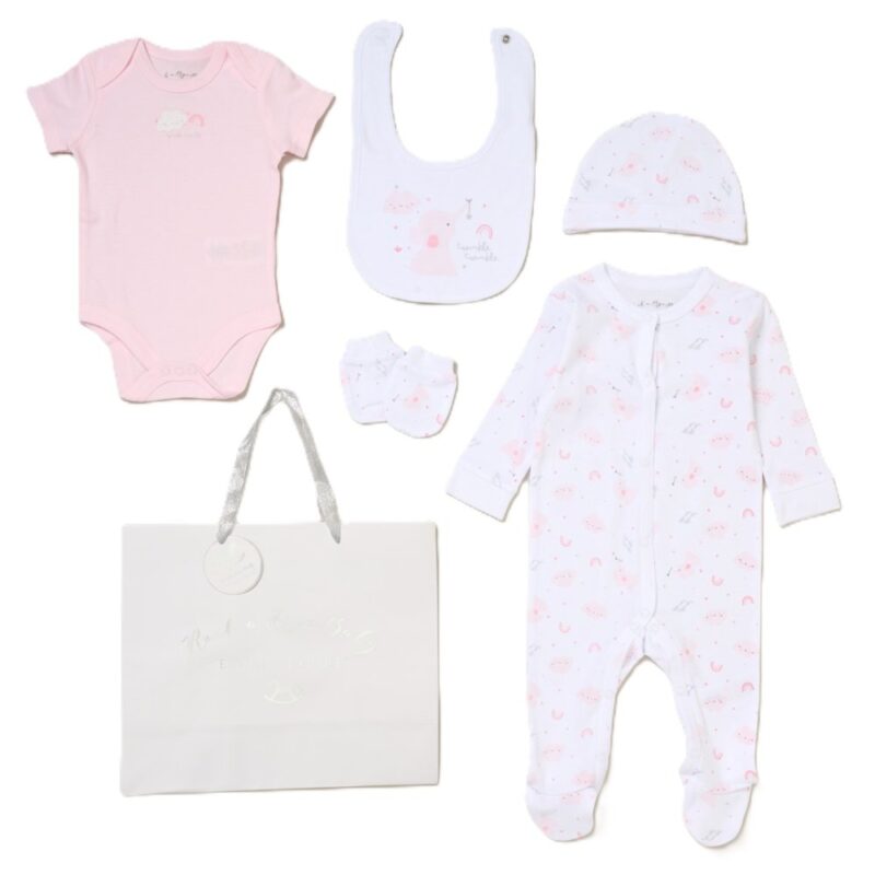 Baby Girls Twinkle Twinkle 6 Piece Mesh Bag Gift Set