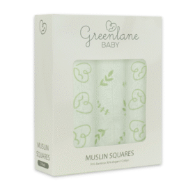 Greenlane Baby 3 Pack Bamboo/organic Cotton Muslin Squares 70x70cm – Heart Combo