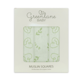 Greenlane Baby 3 Pack Bamboo/organic Cotton Muslin Squares 70x70cm – Heart Combo