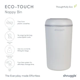 Shnuggle Eco-touch Nappy Bin | Odour-locking & Eco-friendly