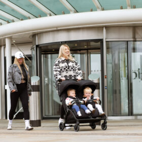 Red Kite Push Me Duet Twin Pushchair Black