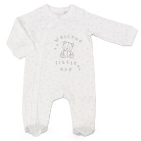 Baby ” Welcome Little One” Cotton Sleepsuit