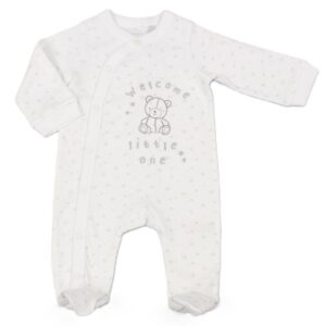 Baby " Welcome Little One" Cotton Sleepsuit